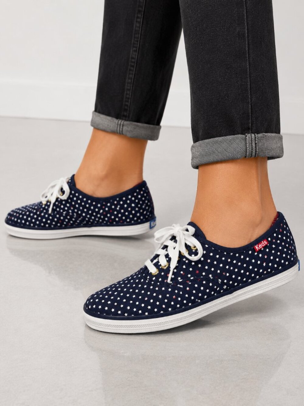 Keds Champion WF51346 Patriotic Star Canvas Sneakers Navy Red White Women’s 8